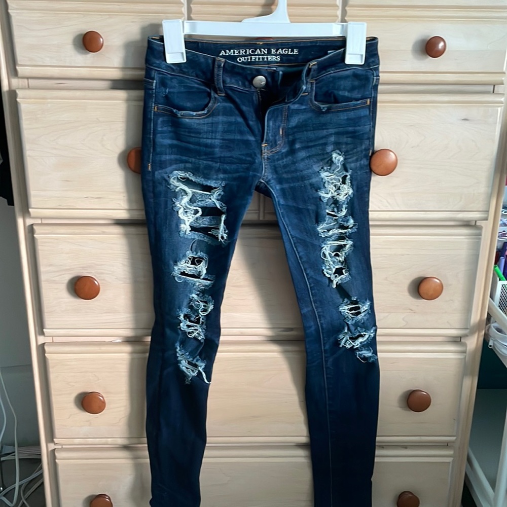 American Eagle Distressed Jeans, size 0